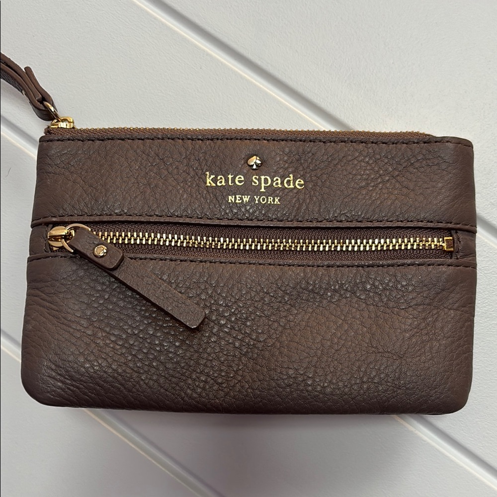 Kate Spade Brown Leather Wristlet
